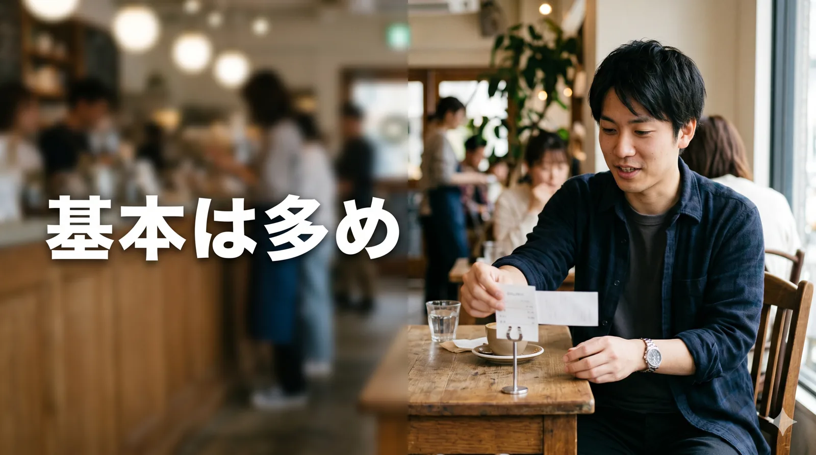 さりげなく伝票を取る男性