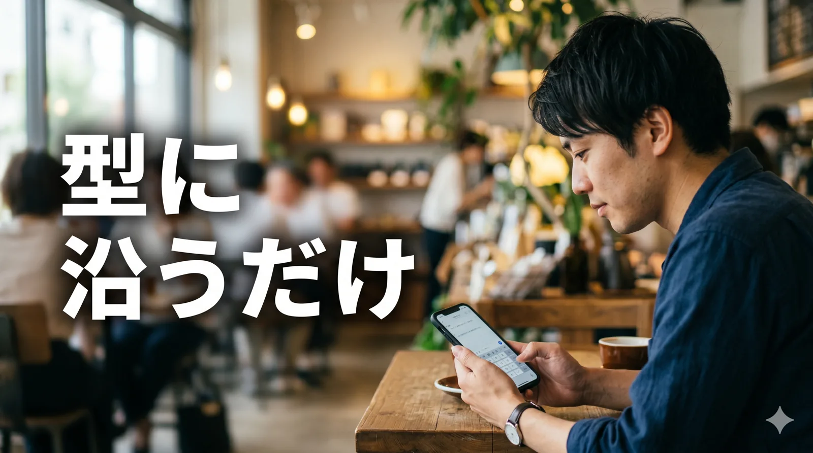 文章を入力する男性
