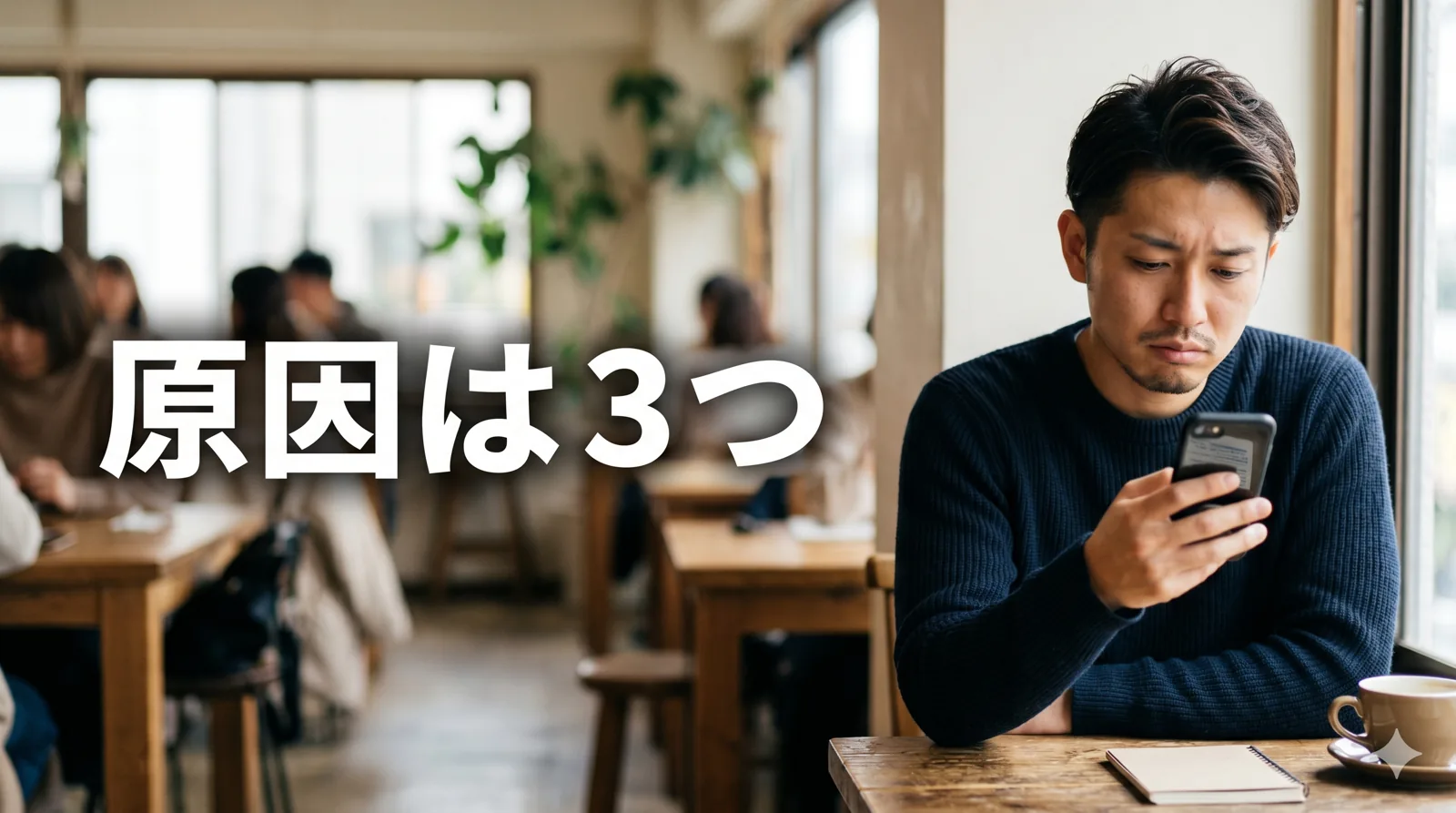 落胆して画面を見る男性