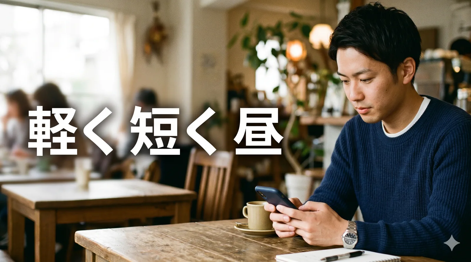 誘い文を打つ男性
