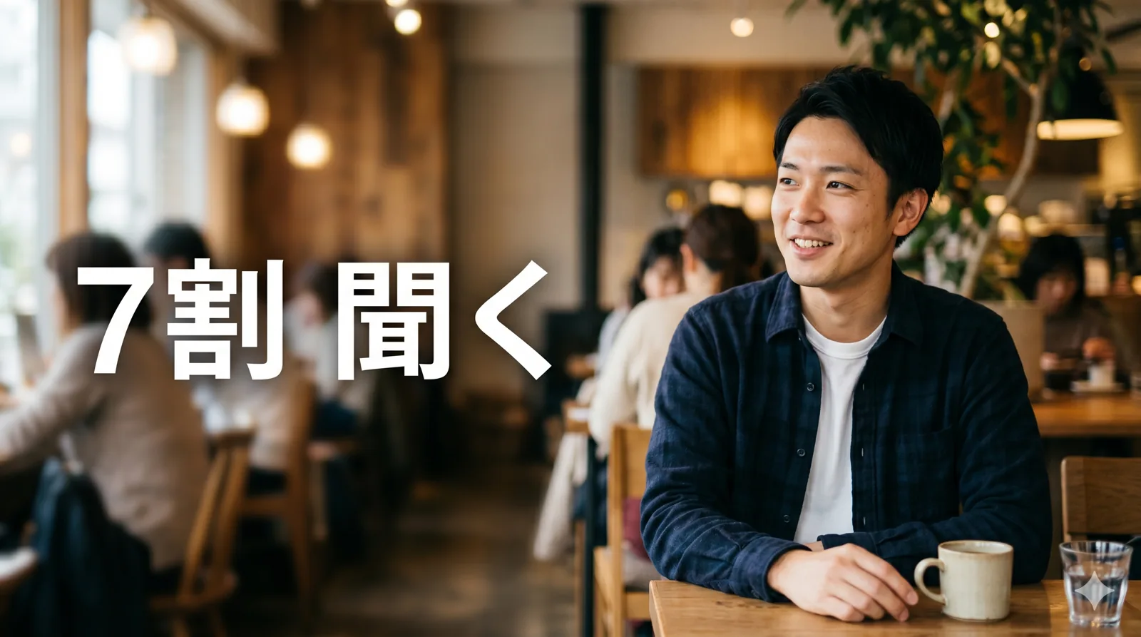 うなずく男性