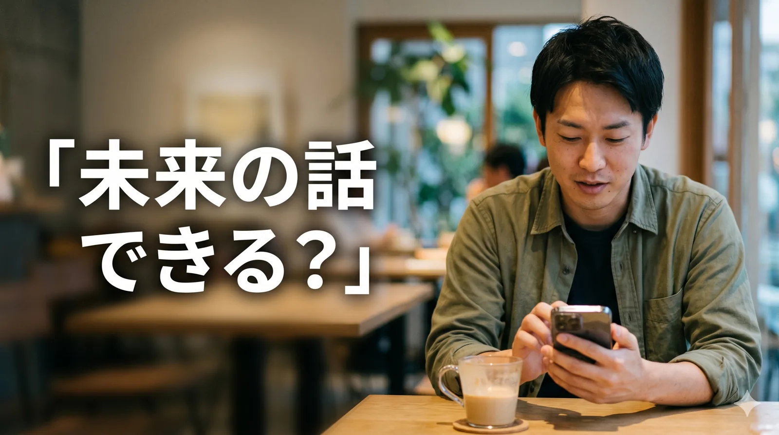 将来の話を避けられ考える男性