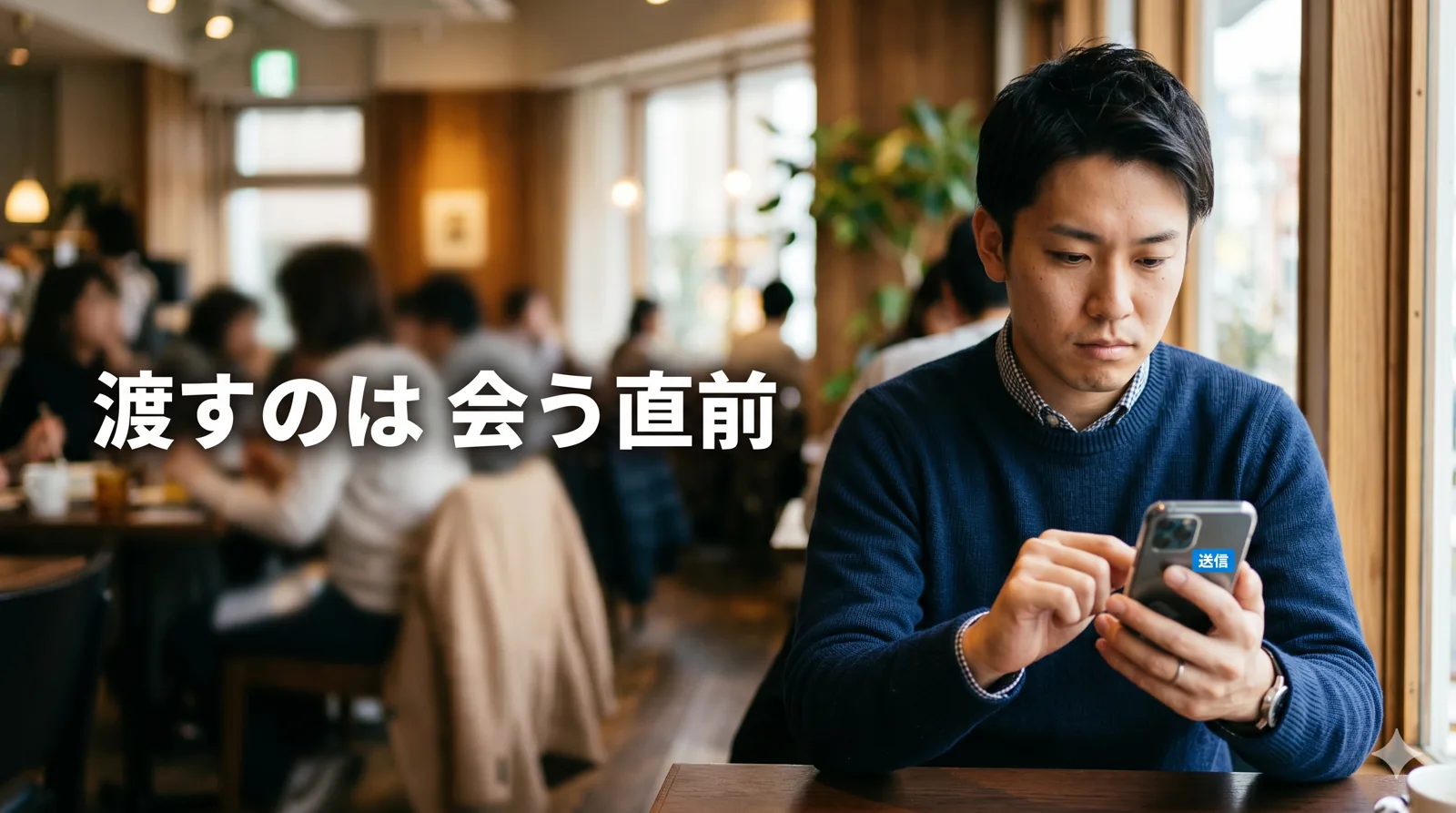 連絡先を渡すか判断する男性