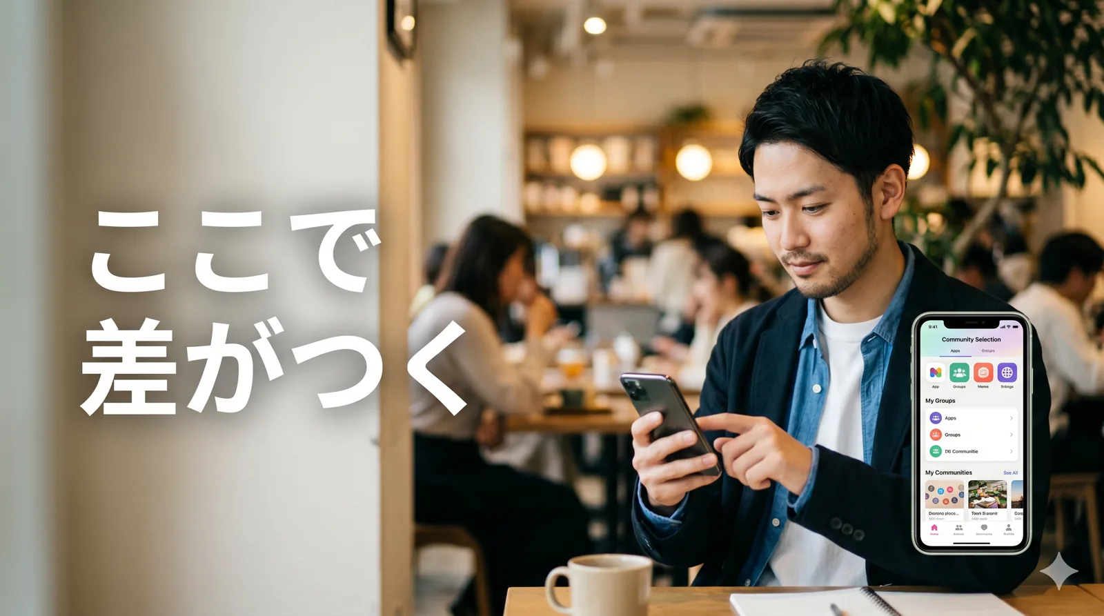 文を見て書き直す男性