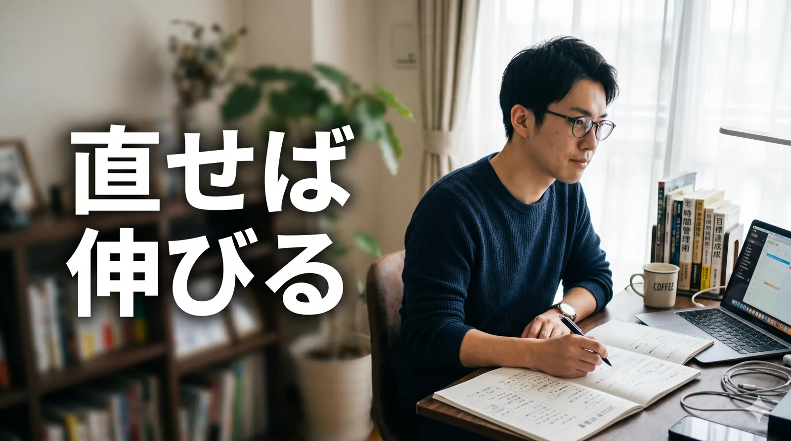 前向きに計画を立てる男性