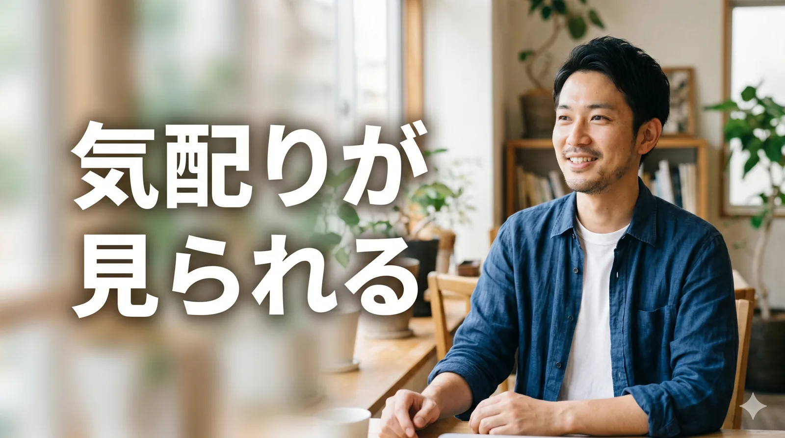 落ち着いた笑顔の男性