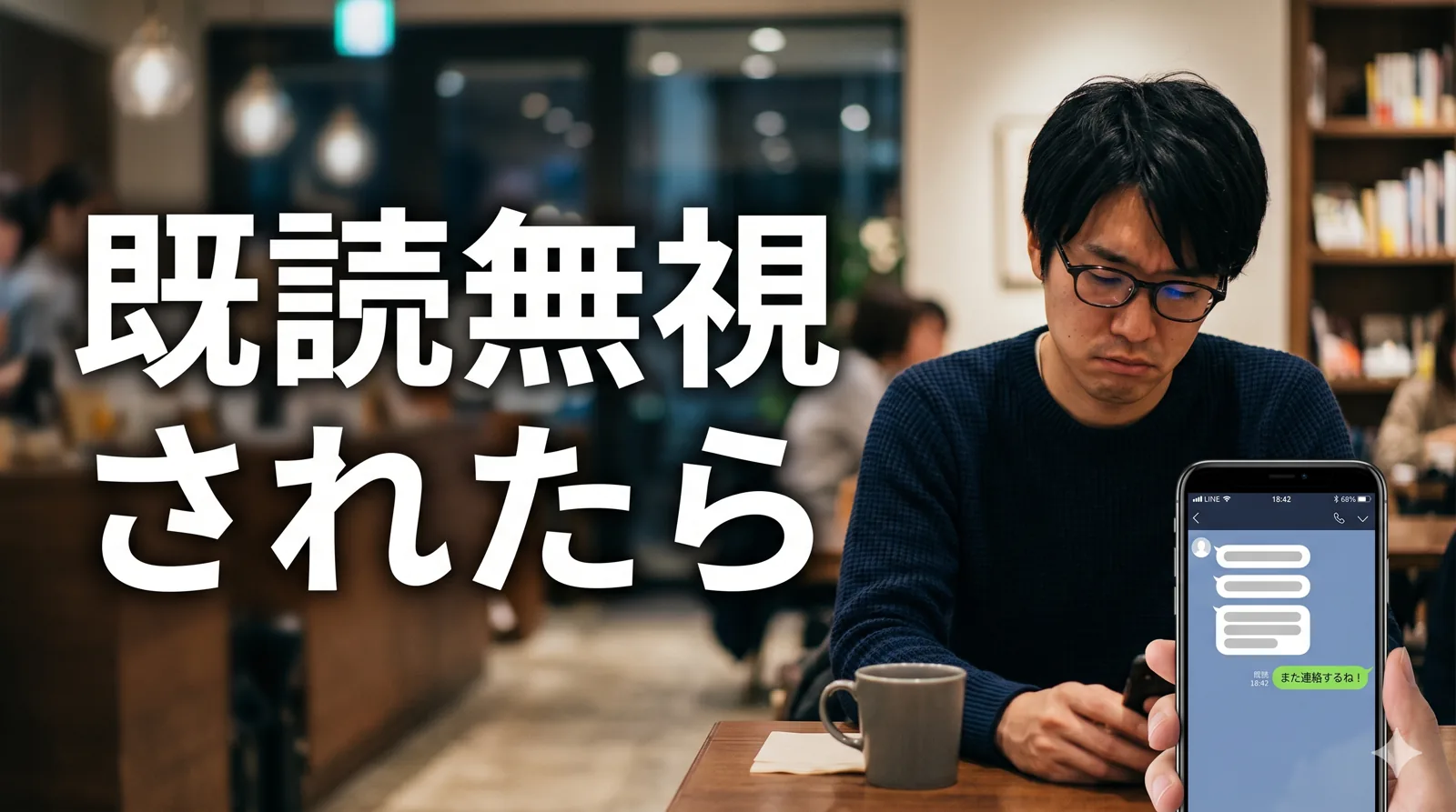 返信が来ず肩を落とす男性