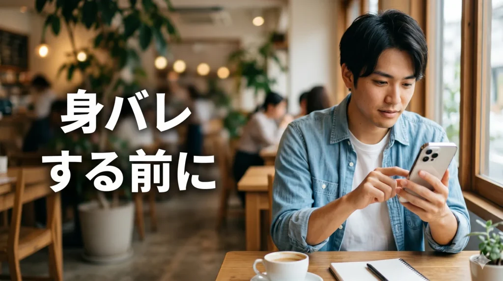 プライバシー設定を見直す男性