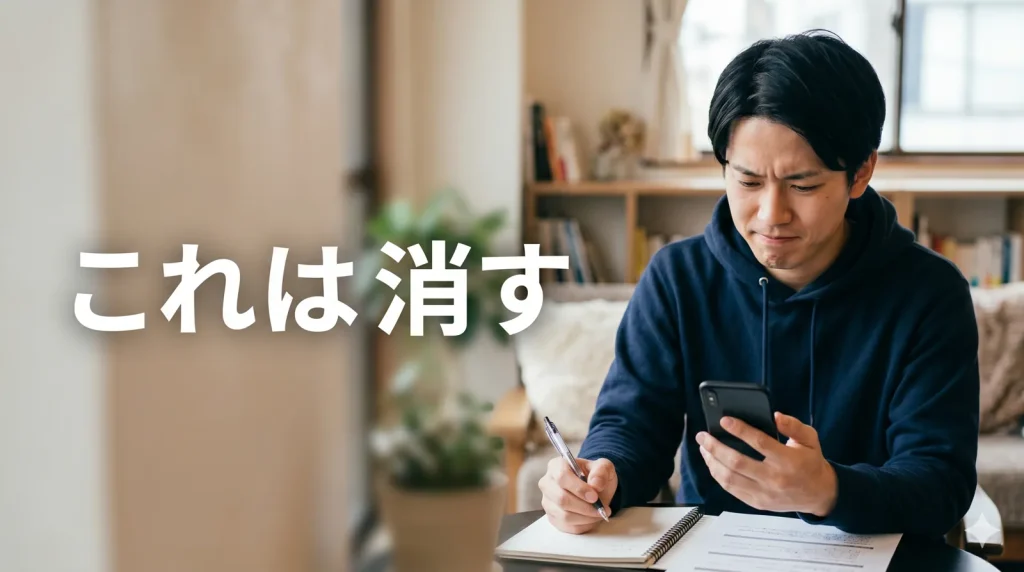 スマホでコミュニティを選ぶ男性